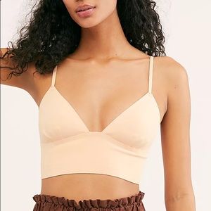 Free People Bra Sage Longline Neo Bralette Seamless Color Latte Size Medium